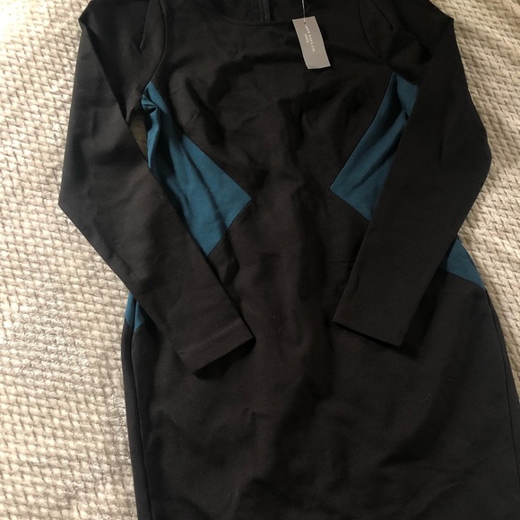 Ann Taylor Dresses & Skirts - ANN TAYLOR BLACK/TEAL BODYCON MINI DRESS ▪️◼️